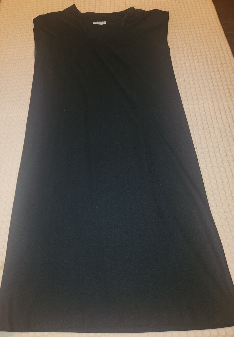 Vintage T&F Women’s Black Shift House Dress Shoulder Pads Size Large USA